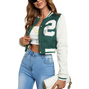 Chaqueta con letras recortada personalizada para mujer, chaqueta con letras recortadas de Material duradero, chaqueta con letras cómoda - Product Image 2