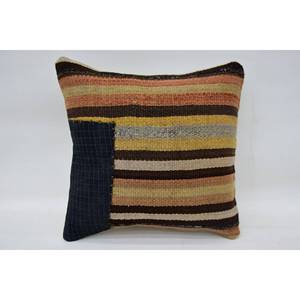 Coussin en laine multicolore Kilim Patchwork 12x12 Inch Coussin décoratif en soie Tissé Vintage Floral Print Portable Bedding Christmas - Product Image 1