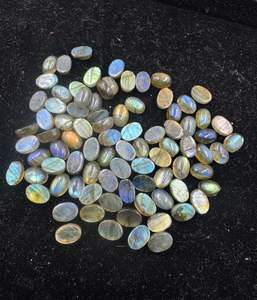 หินอัญมณีลาบราดอไรต์สีกรมท่า6x8mm-10x14mm ธรรมชาติทรงรีเรียบสำหรับทำเครื่องประดับ - Product Image 1