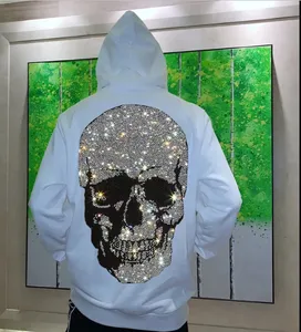 Atacado personalizado OEM NOVO Design Homens Venda quente Strass Hoodies Logotipo personalizado de grandes dimensões Strass Hoodies com logotipo personalizado