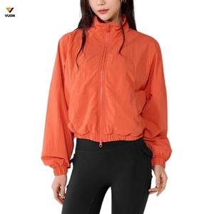 Chaqueta deportiva de alta calidad para mujer, Top corto, cremallera ligera, cortavientos transpirable, algodón, algodón transpirable alto - Product Image 2