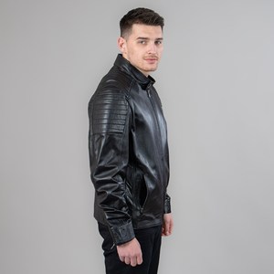 Chaqueta de cuero de moda para hombre de alta calidad con ajuste cómodo, chaqueta de cuero de moda con capucha para hombre de diseño único de manga larga para hombre - Product Image 5