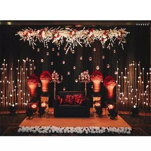 Romantic Wedding Reception Stage Candelabra <b>Stand</b> Wedding Stage <b>Backdrop</b> Candle <b>Stands</b> Metal Candle Sticks for Wedding Stage - Product Image 1