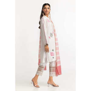 Camisa de Algodón con Estampado Geométrico Color Crema para Mujer, Ropa Casual India y Pakistaní - Product Image 3