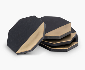 <b>Decorative</b> Handmade Eco-Friendly Wood & Brass Round Coasters Anti-Slip Customizable Color 4 Inch Modern <b>Kitchen</b> <b>Accessories</b> - Product Image 5