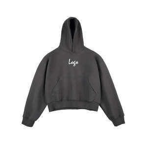 Venta al por mayor de alta calidad 100% algodón personalizado bordado de color gris jersey de ajuste regular de los hombres respetuosos con el medio ambiente nuevo estilo Hip Hop - Product Image 3