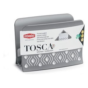Servilletero Gris TOSCA de Stefanplast, 15.5x7.5cm, Diseño Gris Elegante para Decoración de Mesa, Anillos para Servilletas - Product Image 1