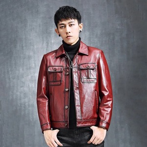 Chaqueta de Invierno de Cuero de Oveja Genuino para Hombre, Impermeable, Cortavientos, Transpirable, Estilo Motero, Estilo Urbano - Product Image 3