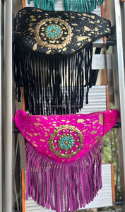 กระเป๋าหนังวัวเย็บด้วยมือทำจากขนสัตว์เมทัลลิคทำจากหนังวัวมีหลายสีกระเป๋าคาดเอวกระเป๋าเข็มขัดขอบหนังวัว - Product Image 4