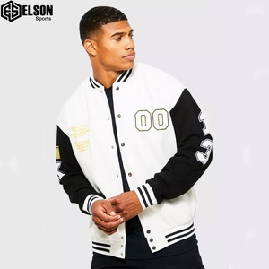 Veste universitaire unisexe de haute qualité Letterman Chenille brodée, manches en cuir et fourrure, blouson bombardier grande taille confortable - Product Image 1