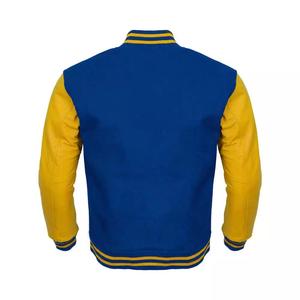 Dernière conception veste en laine brodée avec logo personnalisé pour hommes femmes veste universitaire respirante grande taille avec manches en cuir - Product Image 1