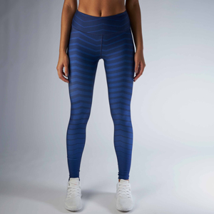 High Waist Full Length Yoga <b>Leggings</b> <b>Navy</b> Blue Striped Four-Way Stretch Seamless Sports Pants - Product Image 6