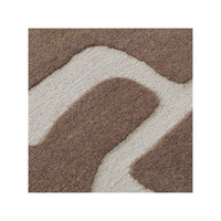 Premium-Qualität Brauner Umweltfreundlicher Woll-Teppich mit Abstraktem Handgetuftetem Schnitt-/Schlingenflor für Zuhause, Hotels und Gebetsräume