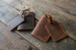 Leather Personalized Luggage Leather Personalized Luggage <b>Tags</b> <b>Wedding</b> <b>Favors</b> LTT-0007 - Product Image 4