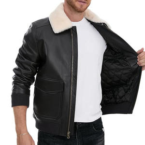 Veste en cuir de vache véritable décontractée pour homme, hiver, haute qualité, taille XL, tissu tricoté léger, fermeture éclair, respirante, style urbain - Product Image 6