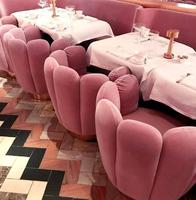 Meubles de restaurant modernes, table et chaises de restaurant de luxe, vente en gros, table basse rose clair, design complet pour usage commercial