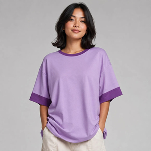 เสื้อยืดโอเวอร์ไซส์สำหรับผู้หญิง ผลิตจากวัสดุเนื้อนุ่ม ทรงหลวม สวมใส่สบาย และคุณภาพทนทาน - Product Image 1