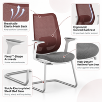 Chaise de visiteur moderne en maille, chaise de conférence de bureau empilable, chaise d'invité avec structure durable pour zone de réunion