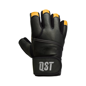 Gants de sport en cuir demi-doigts, paume antidérapante, évacuation de l'humidité, sangle de poignet réglable pour la salle de sport, les entraînements en plein air (unisexe) - Product Image 2