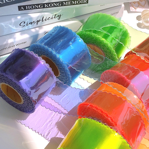 Nastro di plastica del nastro del PVC della gelatina 5cm con il bordo smerlato per gli archi dei capelli e la decorazione del paesaggio - Product Image 1