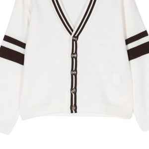 Suéter Cárdigan con Cuello en V para Mujer, Pedidos al por Mayor, Suéter Cómodo y Moderno, Blanco, Precio de Fábrica al por Mayor OEM - Product Image 6