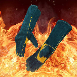 Guantes de soldadura de la mejor calidad para protección de manos, guantes de soldadura de cuero vacuno, guantes de protección para trabajo y camping para hombres - Product Image 6