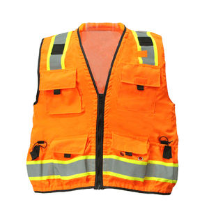 Chaleco de Seguridad Reflectante Personalizado para Hombre, 100% Poliéster, con Múltiples Bolsillos y Cierre, Ropa de Alta Visibilidad - Product Image 1