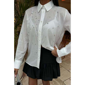 Camisa de Gasa con Adornos de Piedras 3443 para Fiestas - Product Image 5