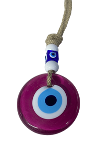 SNB0702 Vente en gros, Amulette Œil Turc en Verre Pailleté Fuchsia de 7 cm, Décoration Murale Nazar Boncugu Magenta Faite à la Main, Charme de Protection pour la Maison - Product Image 6