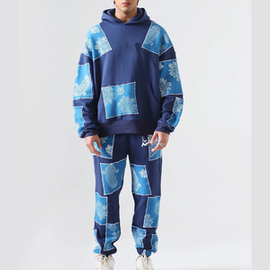 2024 nuevo Unisex 100% algodón invierno pulóver Sudadera con capucha 500 Gsm polar serigrafía patrón sólido Patchwork hombres sudaderas - Product Image 5