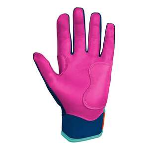 New Design 2025 Customized Leather Softball Baseball <b>Batting</b> Gloves Ambidextrous Breathable Hook Loop Closure Durable for Adults - Product Image 3