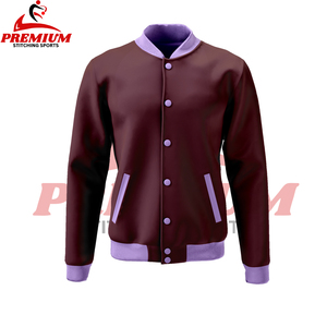 Veste bomber sport chauffante pour homme en gros, veste en maille décontractée avec fermeture éclair, broderie, bouton, poche, coupe-vent - Product Image 3