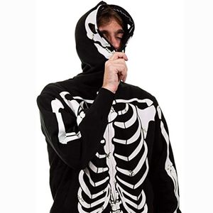 Wholesale Full Skeleton Printed Hoodies for Men's With Full Zip up Design <b>Black</b> Color Winter Wear Hoodies With Private Labels - Product Image 5