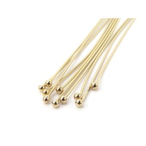 หมุดหัวบอลแบนขนาด 25 มม. ชุบทอง เงิน และโรสโกลด์ ทำจากทองแดง สำหรับงานประดิษฐ์เครื่องประดับ พร้อมลูกปัดอัญมณี ขนาด 22 เกจ - Product Image 1