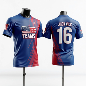 Maillots de sport à col rond et à sublimation personnalisés pour hommes Maillots de softball, de football et de rugby respirants Maillots de pêche imprimés sur mesure - Product Image 3