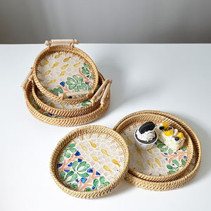 Plateau de service décoratif de luxe élégant fait à la main en nacre de Vietnam, poli, écologique, pour restaurant - SM2075 - Product Image 3