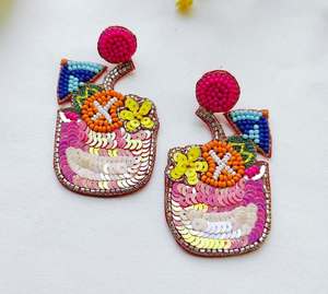 Pendientes de cuentas bordados a mano, pendientes personalizados con múltiples cuentas, joyería festiva para mujer al mejor precio, pendientes de cuentas - Product Image 4