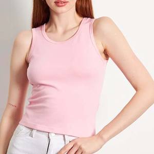 Custom Breathable Quick Dry <b>White</b> Ribbed Women's Strap Fitness Gym Crop Tank <b>Top</b> <b>Sleeveless</b> Sexy Activewear - Product Image 3