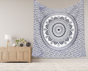 Tapiz de Algodón con Diseño de Mandala Floral, Tamaño Queen, Hermoso Tapiz Hecho a Mano para Decoración del Hogar, por Proveedores Indios - Product Image 5