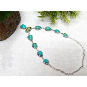 ทำด้วยมือ925เงินสเตอร์ลิงสร้อยคอเทอร์ควอยซ์สำหรับผู้หญิงเครื่องประดับจี้แฟชั่นอัญมณีธรรมชาติ NL0124-GS - Product Image 3