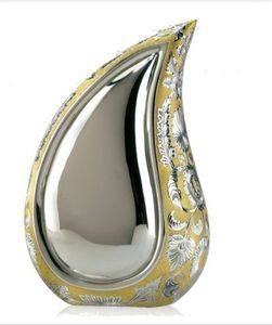 URNE TEARDROP GRAVÉE EN ALUMINIUM NOUVELLE ARRIVÉE URNE TEARDROP GRAVÉE EN MÉTAL AVEC ÉMAIL BLANC FINI pour USAGE FUNÉRAIRE - Product Image 3