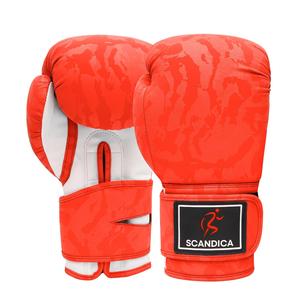 ถุงมือมวยลายพรางสีแดงทำจากหนังสังเคราะห์ที่ทนทานพร้อมสายรัดข้อมือที่แข็งแรงรองรับพลังความสะดวกสบาย - Product Image 3