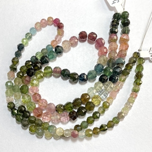 Perles de briolette de forme ronde à facettes multi-tourmaline de qualité supérieure pierres précieuses naturelles en vrac pour bijoux (ensemble de 3 brins) - Product Image 4