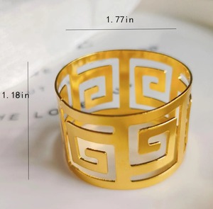 New Stocked Luxury <b>Metal</b> Golden <b>Beaded</b> Flower Shape Napkin Ring Tabletop Wedding Decor for Dinner Parties - Product Image 2