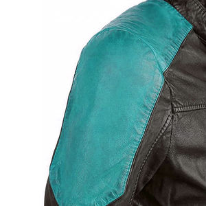 Veste de motard en cuir véritable d'agneau pour femme, vente en gros, manteau, vêtements avec OEM - Product Image 6