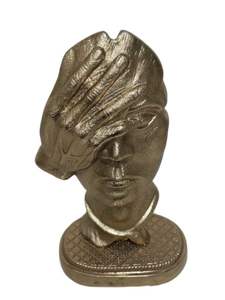 Escultura Moderna de Arte Facial Abstracto Hecha a Mano 'El Silencio es Oro' de Metal Fundido de Aluminio Decoración Antigua para el Hogar de Metal para Cumpleaños - Product Image 4