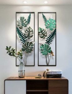 Interior de la casa, dormitorio y sala de estar, vestíbulo, marco de Metal de hierro forjado, hoja colgante, decoración artística de pared - Product Image 6