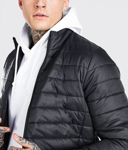 Veste d'hiver pour homme, coupe bomber, grande taille 5XL, personnalisable avec logo du fabricant, en toile imperméable, à capuche, couleur unie, avec 2 poches. - Product Image 3