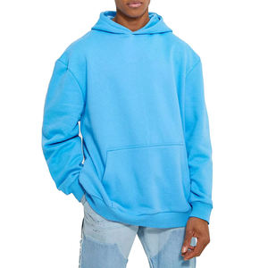 Polyester/Cotton Terry Oversize <b>Hoodie</b> High Quality Streetwear Thick Fleece Drop Shoulder Customizable Print Eco-Friendly <b>Men</b> - Product Image 1