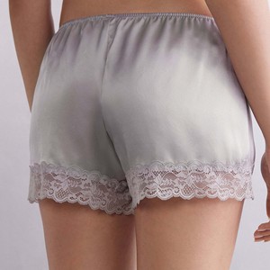 Pantalones cortos finos informales de algodón transpirable para mujer, pantalones cortos de seda suaves con cordón elástico para mujer - Product Image 2